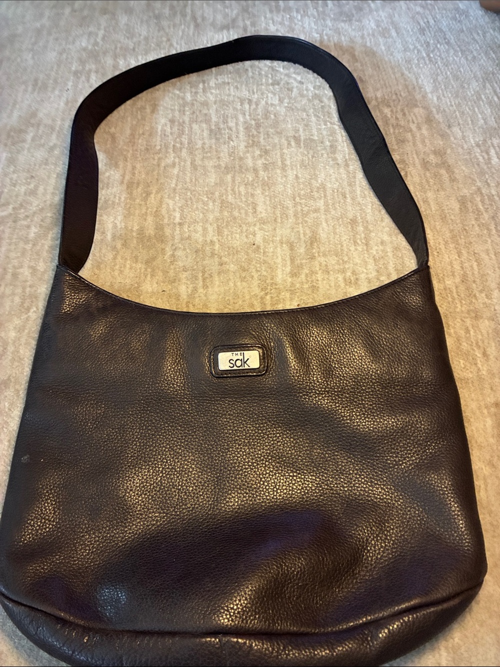 The Sak Dark Brown Pebbled Leather Hobo Bag‎
